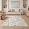 thumbnail image 1 of ODIKA 5'x7' Blue Abstract Geometric Design Washable Area Rug Modern Pattern Non-Slip, Low Pile, Stain Resistant for Guest Room, Lounge, Apartment, 1 of 7