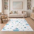 thumbnail image 1 of ODIKA 5'x7' Blue Beige Sky Dreamscape Design Washable Area Rug Whimsical Celestial and Nautical Patterns Easy Care, Non-Shedding, Pet Friendly, for Small Living Room, Bedroom, 1 of 7