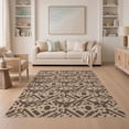 thumbnail image 1 of ODIKA 5'x7' Brown Beige Geometric Cross Motif Washable Area Rug Southwestern Style Repeating Medallion Aztec for Small Living Room, Bedroom, Easy Care, Non-Shedding, Pet Friendly, 1 of 7