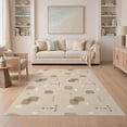 thumbnail image 1 of ODIKA 5'x7' Brown Light Modern Geometric Abstract Washable Area Rug Contemporary Minimalist Shapes With Overlapping Easy Care, Non-Shedding, Pet Friendly, for Small Living Room, Bedroom, 1 of 7