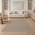 thumbnail image 1 of ODIKA 5'x7' Brown Micro-Crosshatch Stilt Design Washable Area Rug Intricate Geometric Lines and Patterns Non-Slip, Low Pile, Stain Resistant for Guest Room, Lounge, Apartment, 1 of 7