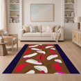 thumbnail image 1 of ODIKA 5'x7' Brown Modern Abstract Geometric Washable Area Rug Contemporary Mid Century Artistic Motifs With Curved Non-Slip, Chair-Friendly for Dining Room, Under Table, Home Office, 1 of 7