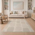 thumbnail image 1 of ODIKA 5'x7' Gray Beige Abstract Geometric Pattern Washable Area Rug Modern Mid-Century Inspired Design Easy Care, Non-Shedding, Pet Friendly, for Small Living Room, Bedroom, 1 of 7