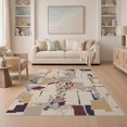 thumbnail image 1 of ODIKA 5'x7' Gray Beige Geometric Slate Design Washable Area Rug Contemporary Abstract Pattern with Multi Shapes Easy Care, Non-Shedding, Pet Friendly, for Small Living Room, Bedroom, 1 of 7
