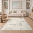 thumbnail image 1 of ODIKA 5'x7' Gray Beige Modern Abstract Design Washable Area Rug Contemporary Geometric Patterns with Subtle Lines for Guest Room, Lounge, Apartment, Non-Slip Low Profile, Stain Resistant, 1 of 7
