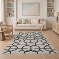 thumbnail image 1 of ODIKA 5'x7' Gray Black Geometric Charcoal Design Washable Area Rug Modern Abstract Pattern with Bold Lines for Small Living Room, Bedroom, Easy Care, Non-Shedding, Pet Friendly, 1 of 7