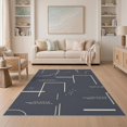 thumbnail image 1 of ODIKA 5'x7' Grey Abstract Geometric Lines Dots Modern Washable Area Rug Contemporary Minimalist Design with Rectangular for Dining Room, Under Table, Home Office, Non-Slip Chair-Friendly, 1 of 7