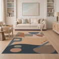 thumbnail image 1 of ODIKA 5'x7' Muted Earth Tones Abstract Washable Area Rug Modern Geometric Design With Artistic Flair By for Guest Room, Lounge, Apartment, Non-Slip Low Profile, Stain Resistant, 1 of 7