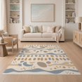 thumbnail image 1 of ODIKA 5'x7' Natural Earth Tones Abstract Waves Washable Area Rug Modern Geometric Pattern with Shapes for Small Living Room, Bedroom, Easy Care, Non-Shedding, Pet Friendly, 1 of 7