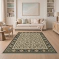 thumbnail image 1 of ODIKA 5'x7' Olive Green Abstract Charcoal Washable Area Rug Geometric Border Design With Modern Artistic Flair for Small Living Room, Bedroom, Easy Care, Non-Shedding, Pet Friendly, 1 of 7