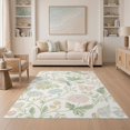thumbnail image 1 of ODIKA 5'x7' Pastel Floral Elegance with Nature Motifs Washable Area Rug Enchanting Garden and Wildlife Artistry Design Easy Care, Non-Shedding, Pet Friendly, for Small Living Room, Bedroom, 1 of 7