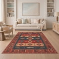 thumbnail image 1 of ODIKA 5'x7' Red Blue Rich and Deep Geometric Washable Area Rug Intricate Southwestern Tribal Pattern Design Non-Slip, Low Pile, Stain Resistant for Guest Room, Lounge, Apartment, 1 of 7
