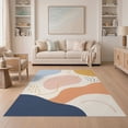 thumbnail image 1 of ODIKA 5'x7' Soft Pastel Multicolor Abstract Design Washable Area Rug Modern Artistic Flowing Shapes Pattern for Small Living Room, Bedroom, Easy Care, Non-Shedding, Pet Friendly, 1 of 7
