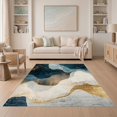 thumbnail image 1 of ODIKA 5'x7' Ultra-Soft Area Rug, Abstract Marbled Ink Design With Distressed Vintage Faded Accents None Washable, Bare feet friendly, Silk-Touch for Bedroom Home office, 1 of 7