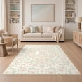 thumbnail image 1 of ODIKA 5'x7' Ultra-Soft Area Rug, Blossoms Whimsical Frame Blooming Flower Border Cute Cartoon Boho Flowing None Washable, Bare feet friendly, Silk-Touch for Bedroom Home office, 1 of 7