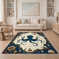 thumbnail image 1 of ODIKA 5'x7' Ultra-Soft Area Rug, Cartoon Vintage Pirate Octopus Abstract Nautical Map Motifs Compass None Washable, Bare feet friendly, Silk-Touch for Bedroom Home office, 1 of 7