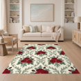 thumbnail image 1 of ODIKA 5'x7' Ultra-Soft Area Rug, Circle Semi Botanical Print Featuring Clustered Arrangements None Washable, Bare feet friendly, Silk-Touch for Bedroom Home office, 1 of 7