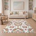 thumbnail image 1 of ODIKA 5'x7' Ultra-Soft Area Rug, Cute Kittens Wildflowers Blooming Flower Border Cartoon Boho Tossed Refined None Washable, Bare feet friendly, Silk-Touch for Bedroom Home office, 1 of 7