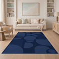 thumbnail image 1 of ODIKA 5'x7' Ultra-Soft Area Rug, Deep Blue Geometric Design Accent Contemporary Artistic with Bold Symmetry Washable, Bare feet friendly, Silk-Touch for Bedroom Home office, 1 of 7