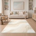 thumbnail image 1 of ODIKA 5'x7' Ultra-Soft Area Rug, Dining Beige Flowing Motif Asymmetrical Composition Gradient None Washable, Bare feet friendly, Silk-Touch for Bedroom Home office, 1 of 7