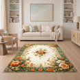 thumbnail image 1 of ODIKA 5'x7' Ultra-Soft Area Rug, Floral Vintage Garden Panel With Medallion Boho Corner Ornaments None Washable, Bare feet friendly, Silk-Touch for Bedroom Home office, 1 of 7