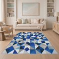 thumbnail image 1 of ODIKA 5'x7' Ultra-Soft Area Rug, Geometric Abstract Mosaic With Interlocking Triangles And Accents None Washable, Bare feet friendly, Silk-Touch for Bedroom Home office, 1 of 7
