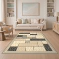 thumbnail image 1 of ODIKA 5'x7' Ultra-Soft Area Rug, Geometric Abstract Patchwork Spotted Blocks Southwestern Stripe Border None Washable, Bare feet friendly, Silk-Touch for Bedroom Home office, 1 of 7