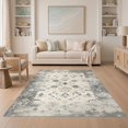 thumbnail image 1 of ODIKA 5'x7' Ultra-Soft Area Rug, Lattice Mosaic Panel With Distressed Abstract Diamond Accents None Washable, Bare feet friendly, Silk-Touch for Bedroom Home office, 1 of 7