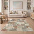 Block Pattern Area Rug ODIKA 5'x7' Ultra-Soft Area Rug, Modern Interlocking Tile Block Design ...