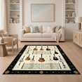 thumbnail image 1 of ODIKA 5'x7' Ultra-Soft Area Rug, Music Vintage Guitar Collage Retro Chord Diagram Border Note None Washable, Bare feet friendly, Silk-Touch for Bedroom Home office, 1 of 7