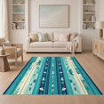 thumbnail image 1 of ODIKA 5'x7' Ultra-Soft Area Rug, Ocean Striped Mosaic Marine Coral Seashell Starfish Nautical None Washable, Bare feet friendly, Silk-Touch for Bedroom Home office, 1 of 7