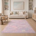 thumbnail image 1 of ODIKA 5'x7' Ultra-Soft Area Rug, Scattered Flowing Interlocking Blocks Transitional Geometric None Washable, Bare feet friendly, Silk-Touch for Bedroom Home office, 1 of 7