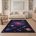 thumbnail image 1 of ODIKA 5'x7' Ultra-Soft Area Rug, Spiral Nebula Comets Planets Orbiting Stars Cosmic Map Galaxy Flowing Dynamic None Washable, Bare feet friendly, Silk-Touch for Bedroom Home office, 1 of 7