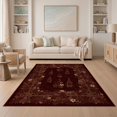 ODIKA 5'x7' Ultra-Soft Area Rug, Traditional Burgundy Rose Design ...