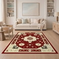 thumbnail image 1 of ODIKA 5'x7' Ultra-Soft Area Rug, Vintage Maroon Traditional Spandrels Carpect Deepburgundy Orientalischer None Washable, Bare feet friendly, Silk-Touch for Bedroom Home office, 1 of 7