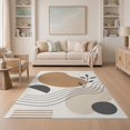 thumbnail image 1 of ODIKA 5'x7' Warm Earth Tones Abstract Design Washable Area Rug Mid-Century Modern Minimalist Style for Dining Room, Under Table, Home Office, Non-Slip Chair-Friendly, 1 of 7
