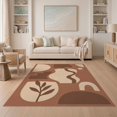 thumbnail image 1 of ODIKA 5'x7' Warm Earthy Browns Abstract Geometric Washable Area Rug Elegant Minimalist Shapes for Modern Decor for Small Living Room, Bedroom, Easy Care, Non-Shedding, Pet Friendly, 1 of 6