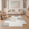 thumbnail image 1 of ODIKA 5'x7' Washable Area Rug Abstract Brushstroke Throw Interlocking Shapes Lightweight Entryway for Dining Room, Under Table, Home Office, Non-Slip Chair-Friendly, 1 of 7