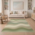 thumbnail image 1 of ODIKA 5'x7' Washable Area Rug Abstract Curved Mid Parallel Stripes Tonal Shift Geometric Cream for Dining Room, Under Table, Home Office, Non-Slip Chair-Friendly, 1 of 7