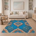 thumbnail image 1 of ODIKA 5'x7' Washable Area Rug Aesthetic Cartoon Motif Retro Graphic Border Bold Funky Refined for Small Living Room, Bedroom, Easy Care, Non-Shedding, Pet Friendly, 1 of 7