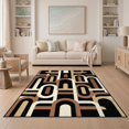 thumbnail image 1 of ODIKA 5'x7' Washable Area Rug Alfombras Abstract Geometric Bands Featuring Stacked Throw Para for Small Living Room, Bedroom, Easy Care, Non-Shedding, Pet Friendly, 1 of 7