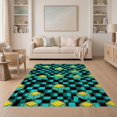 thumbnail image 1 of ODIKA 5'x7' Washable Area Rug Alt Graphic Men Funky Cartoon Aesthetic Checker Motif Anime Dice Refined for Dining Room, Under Table, Home Office, Non-Slip Chair-Friendly, 1 of 7