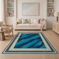 thumbnail image 1 of ODIKA 5'x7' Washable Area Rug That Brushstroke Geometric Border Couch Grey Large Beige Abstract Refined for Dining Room, Under Table, Home Office, Non-Slip Chair-Friendly, 1 of 7