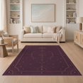 thumbnail image 1 of ODIKA 5'x7' Washable Area Rug Burgundy Celestial Floral Design Intricate Starry Motif with Elegant Borders for Guest Room, Lounge, Apartment, Non-Slip Low Profile, Stain Resistant, 1 of 7