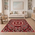 thumbnail image 1 of ODIKA 5'x7' Washable Area Rug Burst Men Radiating Lattice Border Webs Wevs Mens Graphic Web Playful Expressive for Dining Room, Under Table, Home Office, Non-Slip Chair-Friendly, 1 of 7