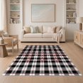 thumbnail image 1 of ODIKA 5'x7' Washable Area Rug Check With Hello Lettering Christmas Motif Buffalo Plaid Farmhouse Playful for Small Living Room, Bedroom, Easy Care, Non-Shedding, Pet Friendly, 1 of 7