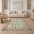 thumbnail image 1 of ODIKA 5'x7' Washable Area Rug Circle Door Southwestern Prickly Pear Stepped Border Doormat for Guest Room, Lounge, Apartment, Non-Slip Low Profile, Stain Resistant, 1 of 7