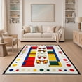 thumbnail image 1 of ODIKA 5'x7' Washable Area Rug Classroom Pencil Schoolgirl Abstract Block Sit School Frame Tossed for Small Living Room, Bedroom, Easy Care, Non-Shedding, Pet Friendly, 1 of 7