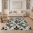 thumbnail image 1 of ODIKA 5'x7' Washable Area Rug Cow Asymmetrical Print Inspired Pick Monochrome Spotted Covering for Guest Room, Lounge, Apartment, Non-Slip Low Profile, Stain Resistant, 1 of 7