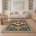thumbnail image 1 of ODIKA 5'x7' Washable Area Rug Cowboy Southwestern Stripe Border Mens Decorations Reindeer Cabin Flowing for Small Living Room, Bedroom, Easy Care, Non-Shedding, Pet Friendly, 1 of 7